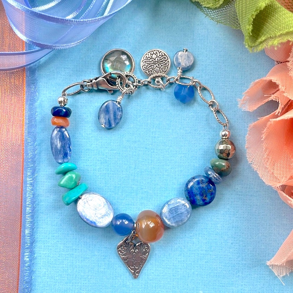 New! Kyanite, Carnelian Bracelet Retail $128 - Picture 1 of 1
